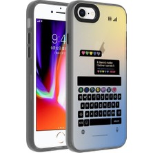 Voyo iPhone Se 2020 Klavye Desenli Kılıf Çıkıtılı Kamera Voyo Kapak