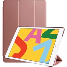 Case 4U Apple iPad 10.2 (8.nesil) Tablet Kılıf Smart Cover Katlanabilir Standlı Tablet Akıllı Kapak Rose Gold