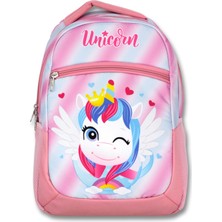 Famebag Famebag-Ümit Çanta Pembe Sevimli Unicorn Okul Çantası Beslenme ve Kalem Çantası Seti