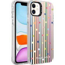 Voyo iPhone 11 Gökkuşağı Desenli Renkli Kapak Voyoslvr Kılıf