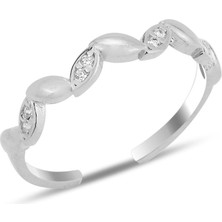 Söğütlü Silver Gümüş Rodyumlu Zirkon Taşlı Alttan Ayarlanabilir Sarmaşık Yüzük SGTL12234RODAJ