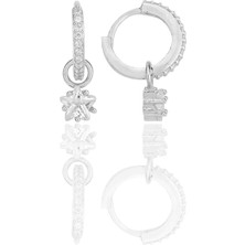 Söğütlü Silver Gümüş Rodyumlu Yıldız Kesim Zirkon Taşlı Halka Küpe SGTL12251RODAJ