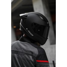 LS2 Rapıd 2 Race Mat Siyah Kask 3XL Polikarbon Dış Kabuk ve Antimikrobiyel İç Astar ile Dayanıklı