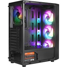 Everest Mıdıon Mesh Peak 350W 4*120MM Rainbow Fanlı Temperli Camlı Mid-T Gaming Oyuncu Kasası