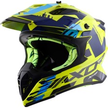 Axor X-Cross X1 Kask Neon Yellow Blue Gloss - Pinlock Dahil