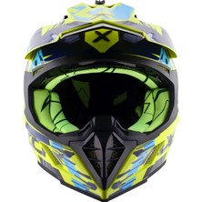 Axor X-Cross X1 Kask Neon Yellow Blue Gloss - Pinlock Dahil