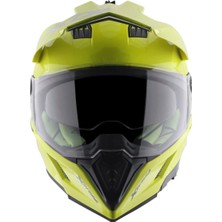 Axor X-Cross Dual Vizör Kask Neon Yellow Green