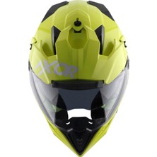 Axor X-Cross Dual Vizör Kask Neon Yellow Green