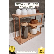 K&G Foot Rest Ahşap Mutfak Tezgah Üstü Organizer Mutfak Rafı Masaüstü Düzenleyici Dekoratif Raf Banyo Rafı