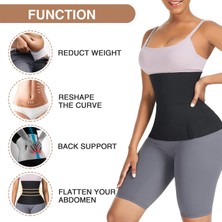 Stayfit Waist Trainer Bel Inceltici Sıkılaştırıcı 4 mt Kum Saati Bel Korsesi - Unisex - Siyah