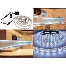 Led Home Mutfak Dolabı İçin Şerit LED + 12V Adaptör Tak Çalıştır Aç Kapa Anahtarlı