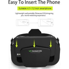 VR SHINECON G10 3D Sanal Gerçeklik Gözlüğü Siyah 3.5-7.2 Inch