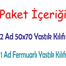 Zeren Home %100 Pamuklu 50X70 Yastık Kılıfı Pillow Case 3lü Paket