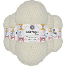 Kartopu 5 Adet Yumurcak Kadife El Örgü Ipi Kırık Beyaz K011