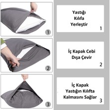 Zeren Home %100 Pamuklu 50X70 Yastık Kılıfı Pillow Case 3lü Paket