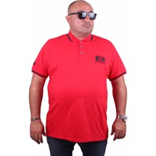 Moc Grande Mocgrande Büyük Beden Polo Yaka Tişört Ninety Seven 23417 Kırmızı