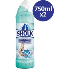 Sholk Evcil Hayvan Leke ve Koku Giderici Oksıjenlı Çamaşır Suyu 750ML X2 Adet (1,5 L)