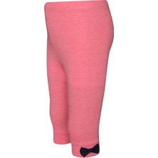 Turuncu Melanj Basic Kız Çocuk Fiyonklu Diz Altı Tayt Kapri