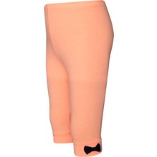 Fosfor Kayısı Basic Kız Çocuk Fiyonklu Diz Altı Tayt Kapri