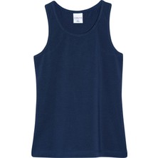 Açık Lacivert Basic Kız Çocuk Arka Büzgülü Yüzücü Atlet