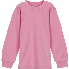 Pembe Basic Kız Bebek Çıtçıtlı Yaka Kışlık Uzun Kollu Tişört