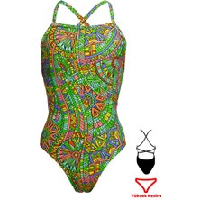 Funkita Stp Minty Mixer Kız Çocuk Antrenman Mayo, Çift Çapraz Sırt