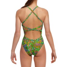 Funkita Stp Minty Mixer Kız Çocuk Antrenman Mayo, Çift Çapraz Sırt