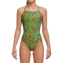 Funkita Stp Minty Mixer Kız Çocuk Antrenman Mayo, Çift Çapraz Sırt