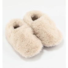 Furry Furry Kırık Beyaz Kürk Barefoot Patik (HEDİYE SETİ)