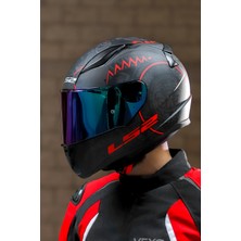 LS2 Takaroa Mat Siyah-Kırmızı Kask C2