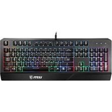 Msı Gg Vıgor GK20 Tr Gamıng Keyboard Raınbow Arka Aydınlatma Antıghostıng Membran Sıvı Dokul