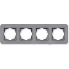 Günsan Elektrik Günsan Radius Gümüş Dörtlü Çerçeve