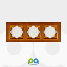 Elbi Zena Priz Anahtar Çerçeve Üçlü Çerçeve Ahşap Yeni Kiraz