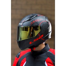 LS2 Rapıd Takaroa Mat Siyah-Kırmızı Kask C4