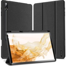 JDinner Samsung Galaxy Tab S7 Fe / S7 + Domo Serisi Deri Kılıf Black (Yurt Dışından)