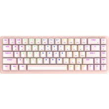 Rampage Rebel Pembe Low Profile Us Layout Rainbow Mekanik Klavye Gaming Klavye Oyuncu Klavye