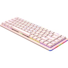 Rampage Rebel Pembe Low Profile Us Layout Rainbow Mekanik Klavye Gaming Klavye Oyuncu Klavye