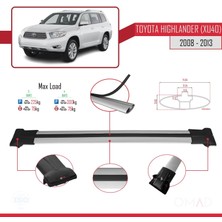 Omad Toyota Highlander (XU40) 2008-2013 Arası ile Uyumlu Fly Model Ara Atkı Tavan Barı Gri 3 Adet Bar