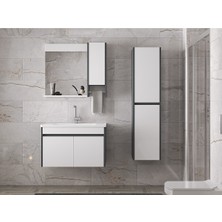 Alfa Banyo Estella-Oa (65+35) 100 cm Mdf-Boy Dolaplı-Lavabolu Banyo Dolabı Takımı