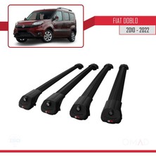 Omad Fiat Doblo 2010-2022 Arası ile Uyumlu Ace-1 Ara Atkı Tavan Barı Siyah 4 Adet Bar