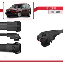 Omad Fiat Doblo 2010-2022 Arası ile Uyumlu Ace-1 Ara Atkı Tavan Barı Siyah 4 Adet Bar