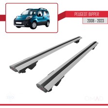 Omad Peugeot Bipper 2008 ve Sonrası ile Uyumlu Hook Model Anahtar Kilitli Ara Atkı Tavan Barı Gri