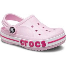 Crocs Bayaband Clog T Çocuk Terlik Pembe Renkli Günlük Kullanım İçin Hafif ve Konforlu