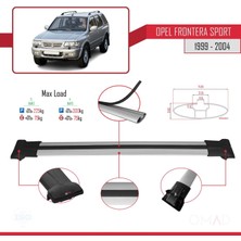Omad Opel Frontera Sport 1999-2004 Arası ile Uyumlu Fly Model Ara Atkı Tavan Barı Gri 3 Adet Bar