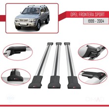 Omad Opel Frontera Sport 1999-2004 Arası ile Uyumlu Fly Model Ara Atkı Tavan Barı Gri 3 Adet Bar