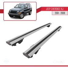 Omad Jeep Cherokee (Kj) 2001-2008 Arası ile Uyumlu Hook Model Anahtar Kilitli Ara Atkı Tavan Barı Gri