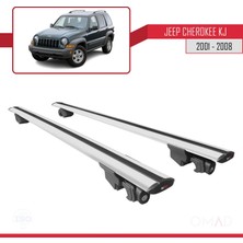 Omad Jeep Cherokee (Kj) 2001-2008 Arası ile Uyumlu Hook Model Anahtar Kilitli Ara Atkı Tavan Barı Gri