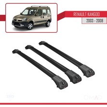 Omad Renault Kangoo 2003-2008 Arası ile Uyumlu Ace-1 Ara Atkı Tavan Barı Siyah 3 Adet Bar