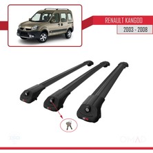 Omad Renault Kangoo 2003-2008 Arası ile Uyumlu Ace-1 Ara Atkı Tavan Barı Siyah 3 Adet Bar