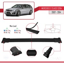 Omad Mercedes C Class (S204) 2007-2014 Arası ile Uyumlu Fly Model Ara Atkı Tavan Barı Siyah 3 Adet Bar